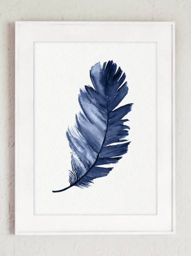 Фото №1 - A couple of paintings "Blue Feathers"(CART_010)