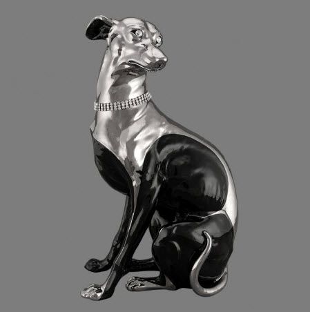 Фото №1 - Statuette Sitting Greyhound dog R(SR1728K/NPPLY)