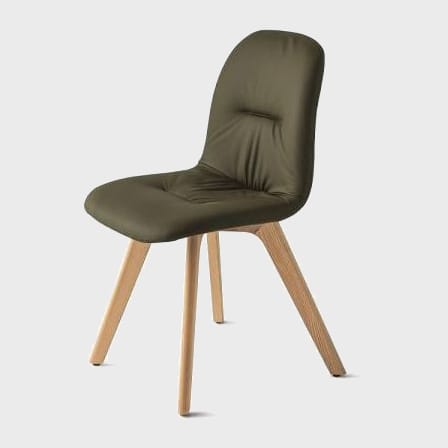 Фото №1 - Chantal upholstered chair with wooden legs(CHANTALWOOD)