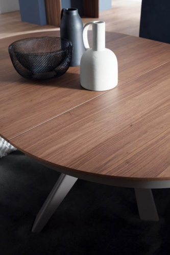 Фото №4 - Sliding Round Dining Table Emisfero with Wooden table top(T236)