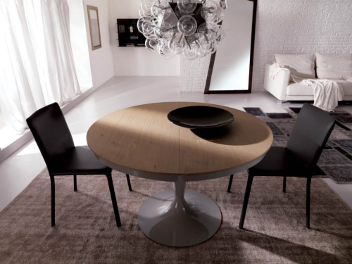 Фото №2 - Sliding Round Dining Table Eclipse with Wooden Table top(T315)