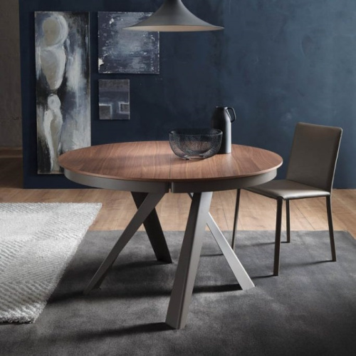 Фото №1 - Sliding Round Dining Table Emisfero with Wooden table top(T236)