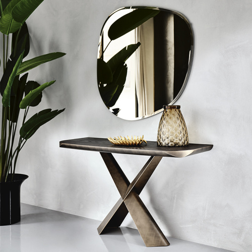 Фото №2 - Console with wooden table top and metal finish Terminal(TERMINALWOODC)