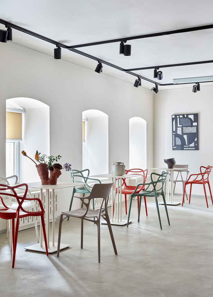 Masters and A.I. chairs from Kartell. Hidden Beauty Salon